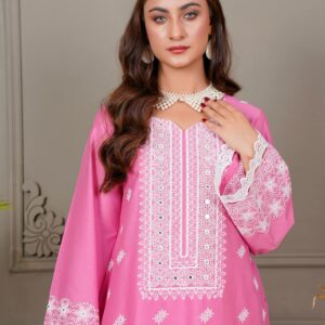 Women printed kurta pink