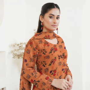 2 Piece Linen orange digital printing