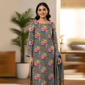 Sapphire 3 Piece Khaddar (grey)