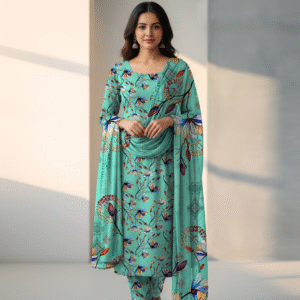 Sapphire 3 Piece Khaddar (cyan)