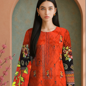 Gul Ahmed 3 Piece Linen (red)