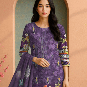 Gul Ahmed 3 Piece Linen (purple)