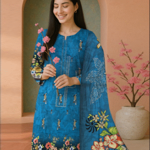 Gul Ahmed 3 Piece Linen (blue)